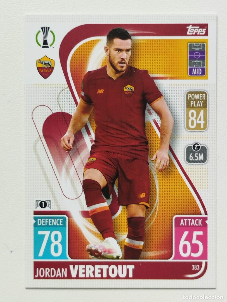 Cromos de f&uacute;tbol: CROMO CARD TOPPS MATCH ATTAX 2021 2022 21 22 ROMA 383 JORDAN VERETOUT