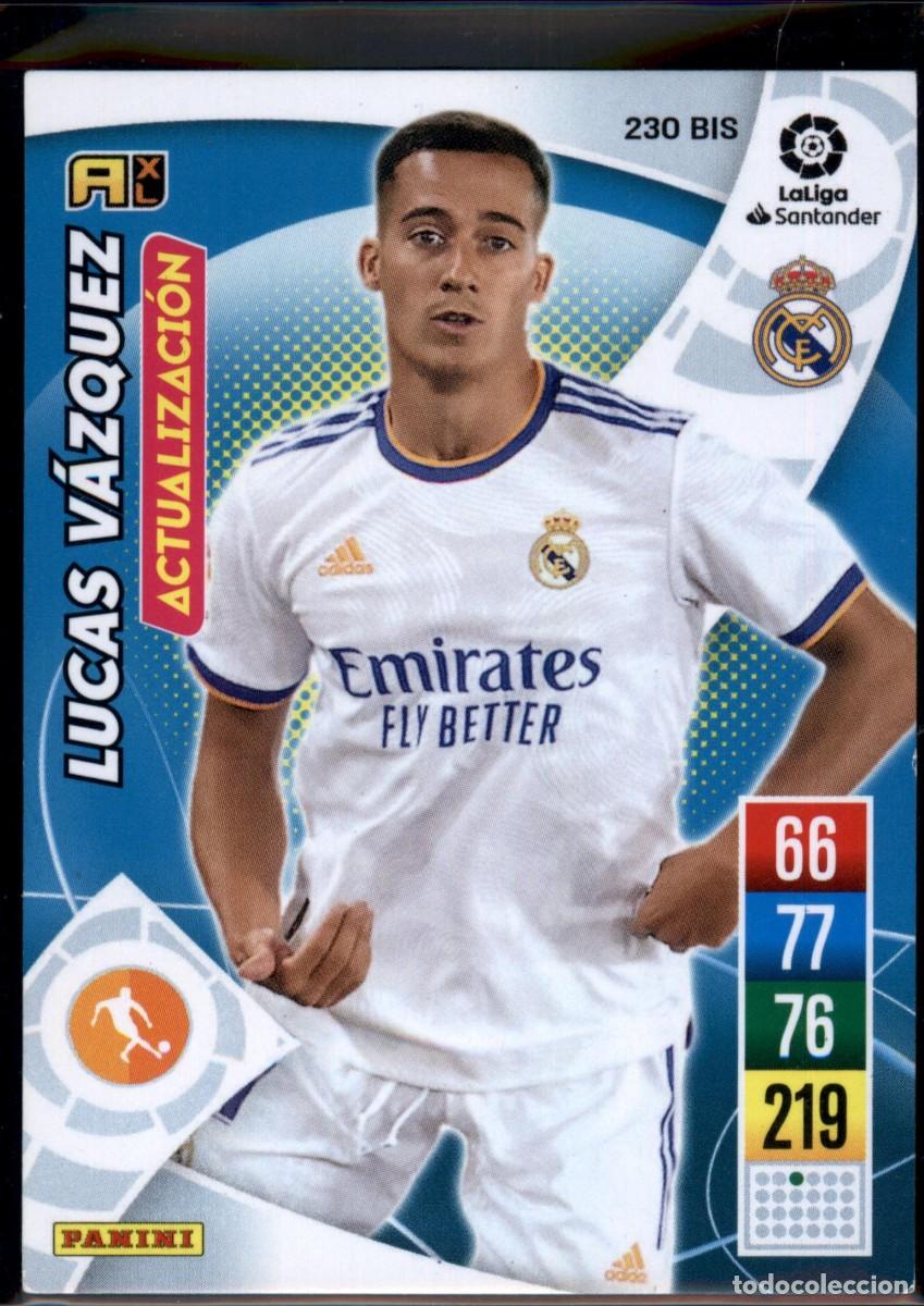 Figurine di Calcio: Lucas V&aacute;zquez Actualizaci&oacute;n N&ordf; 230 Bis Real Madrid Santander Adrenalyn XL 2021 2022 Panini 21 22