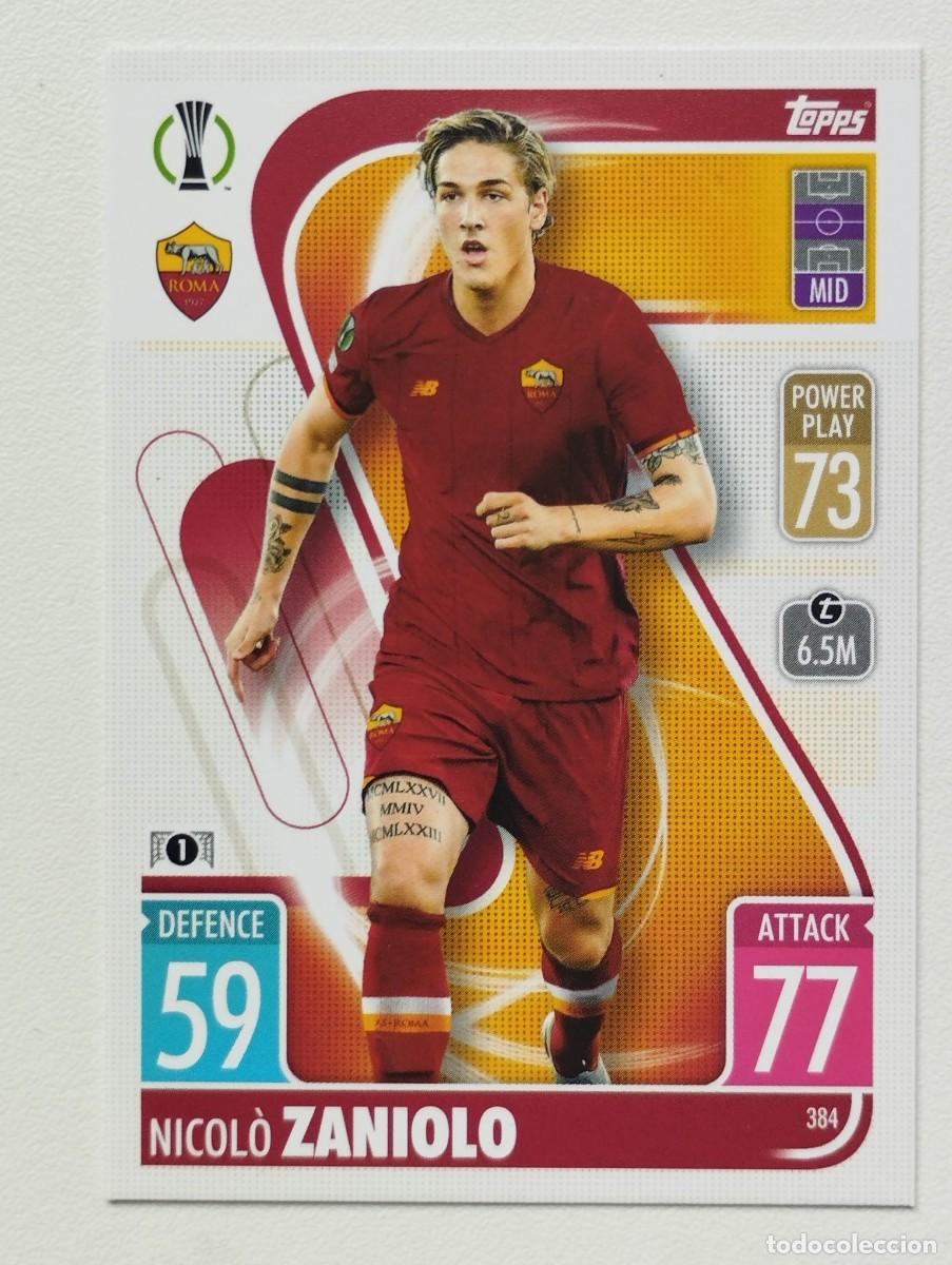 Fu&szlig;ball-Sticker: CROMO CARD TOPPS MATCH ATTAX 2021 2022 21 22 ROMA 384 NICOLO ZANIOLO