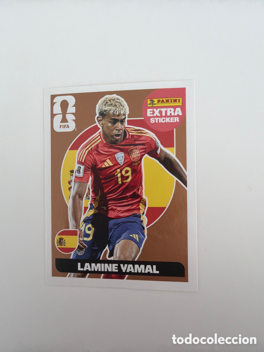 Figurine di Calcio: Extra sticker mundial 2026 world cup lamine yamal bronce