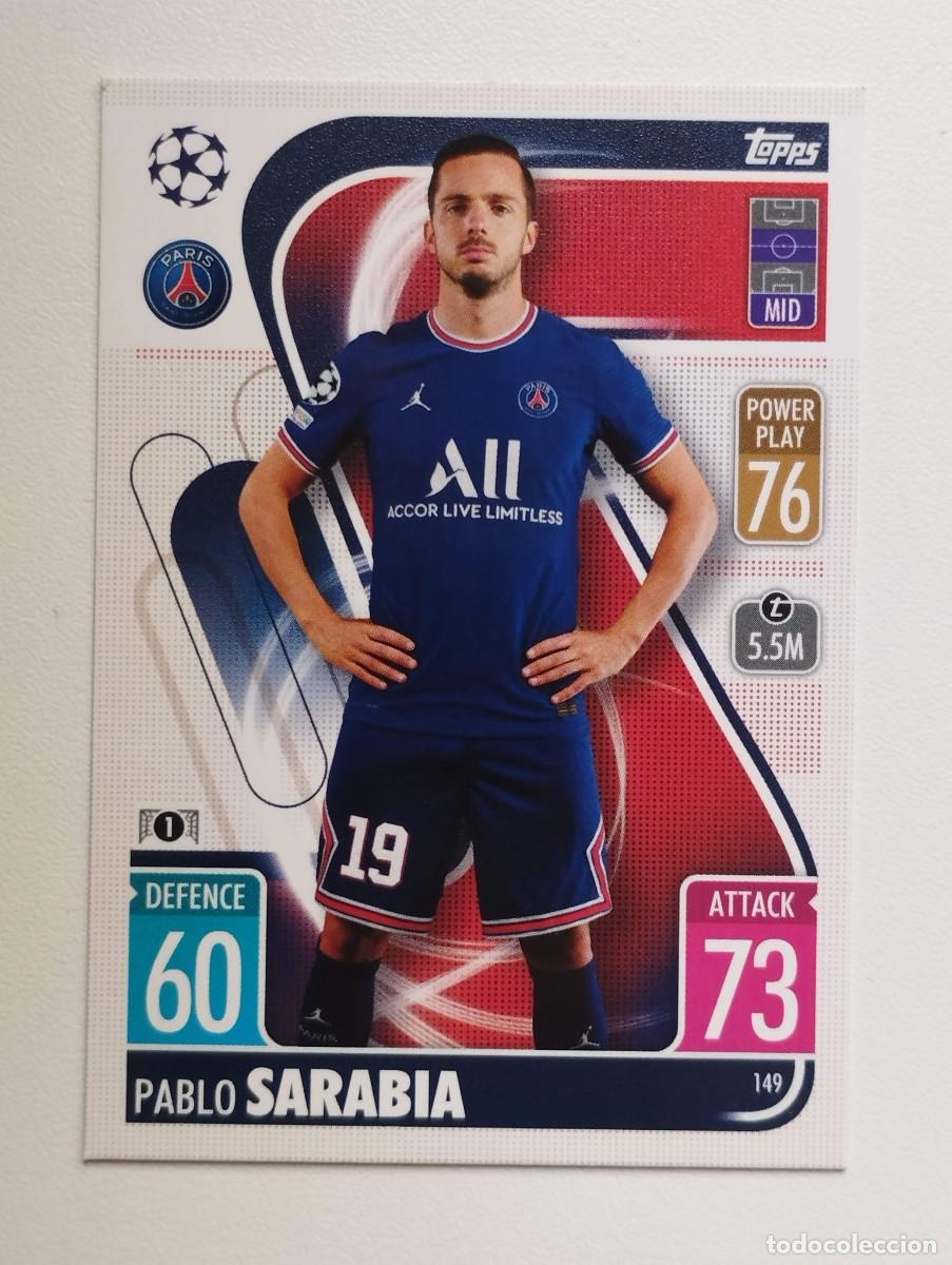Figurine di Calcio: CROMO CARD TOPPS MATCH ATTAX 2021 2022 21 22 PSG 149 SARABIA