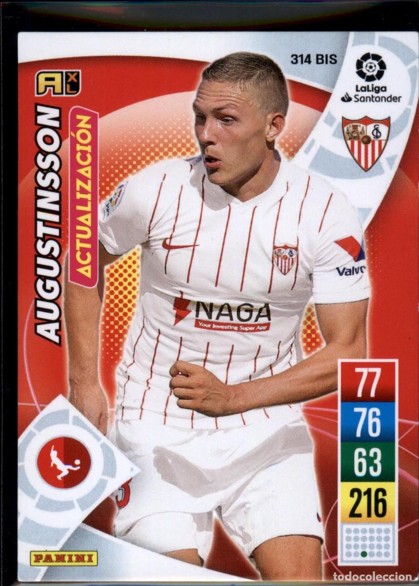 Cromos de f&uacute;tbol: Augustinsson Actualizaci&oacute;n N&ordm; 314 Bis Sevilla FC Liga Santander Adrenalyn XL 2021 2022 Panini 21 22