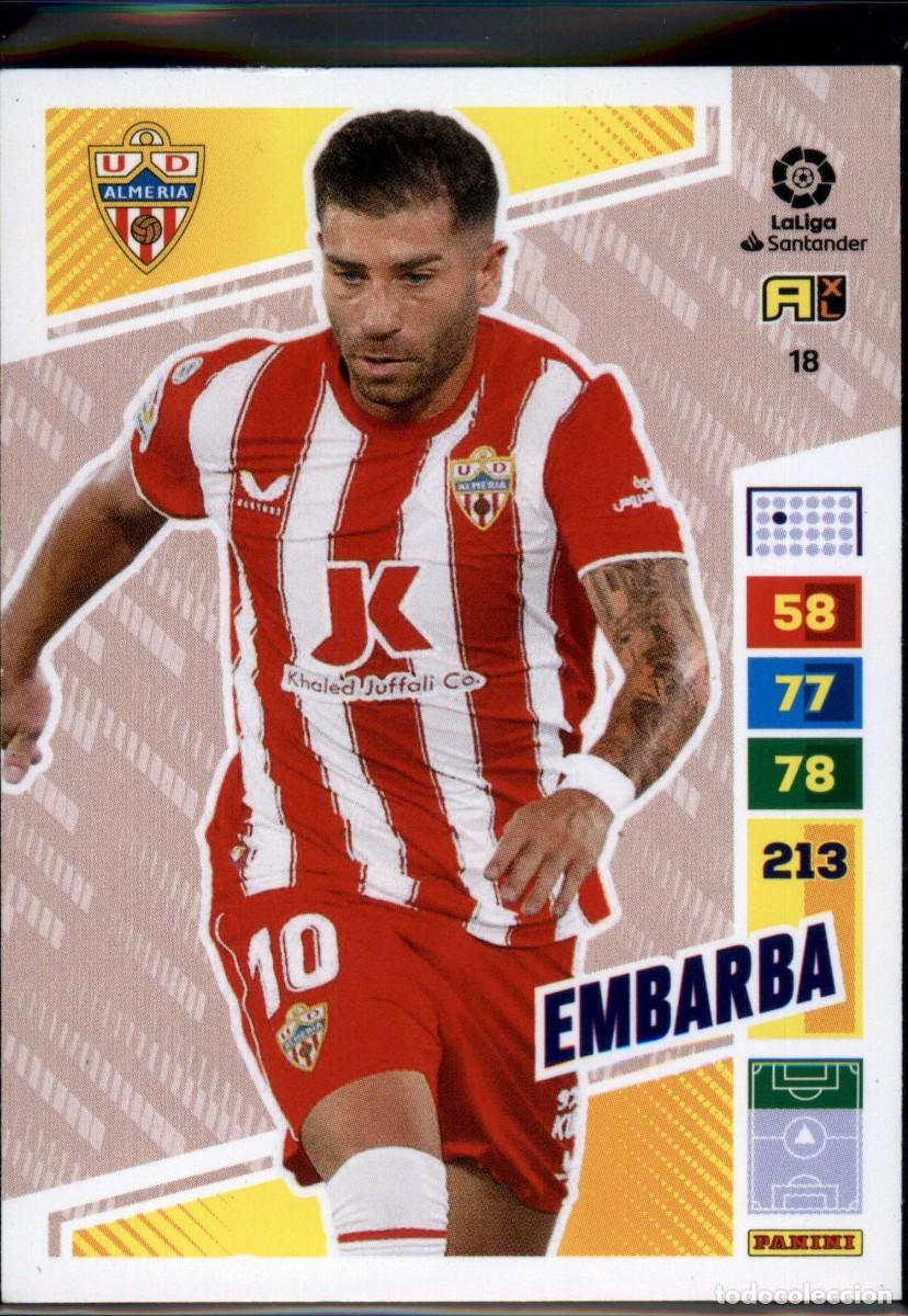 Cromos de f&uacute;tbol: Embarba N&ordm; 18 UD Almer&iacute;a La Liga Santander Adrenalyn XL 2022 2023 Panini 22 23
