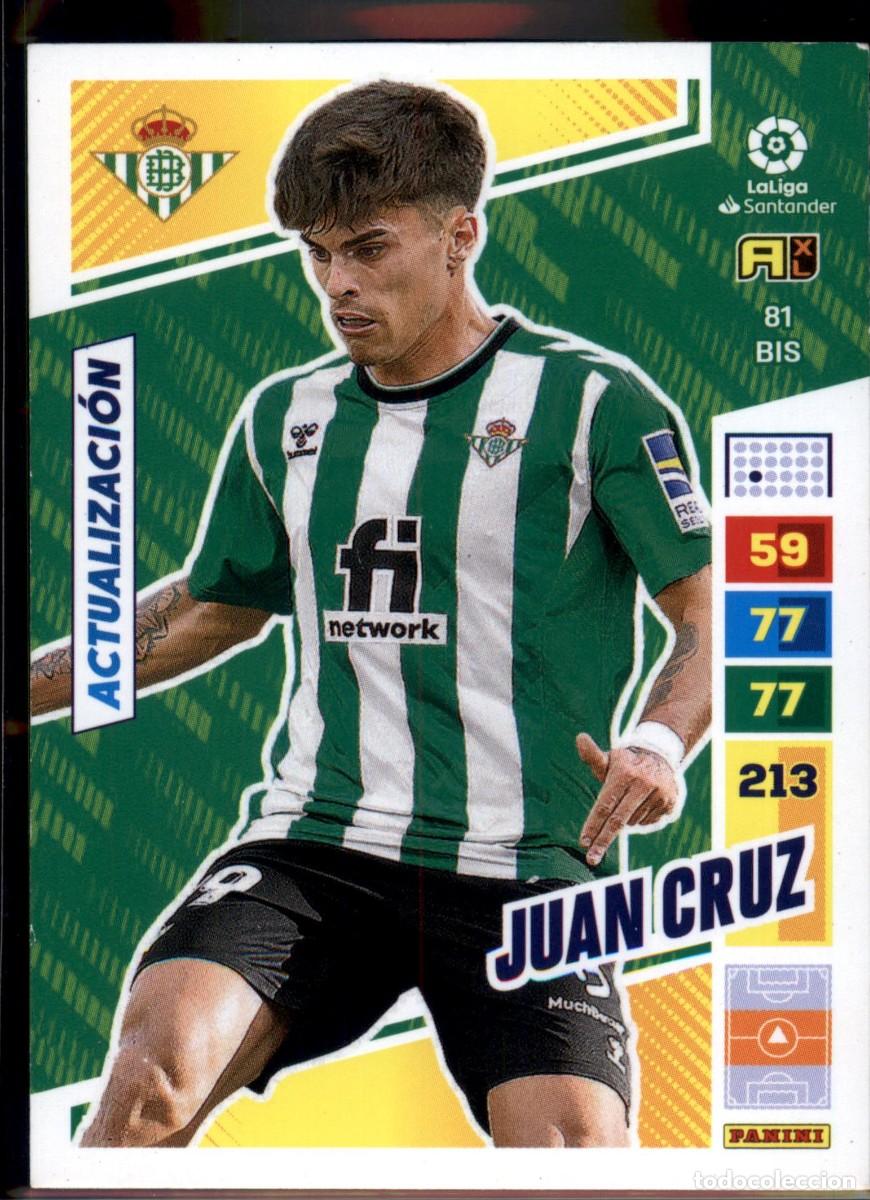 Football Stickers: Juan Cruz Actualizaci&oacute;n N&ordm; 81 Bis Real Betis Liga Santander Adrenalyn XL 2022 2023 Panini 22 23