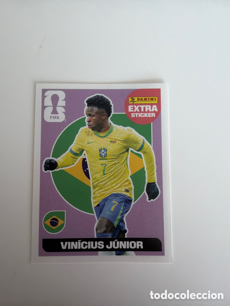 Cromos de Futebol: Extra sticker mundial 2026 world cup Vinicius junior base panini Brasil