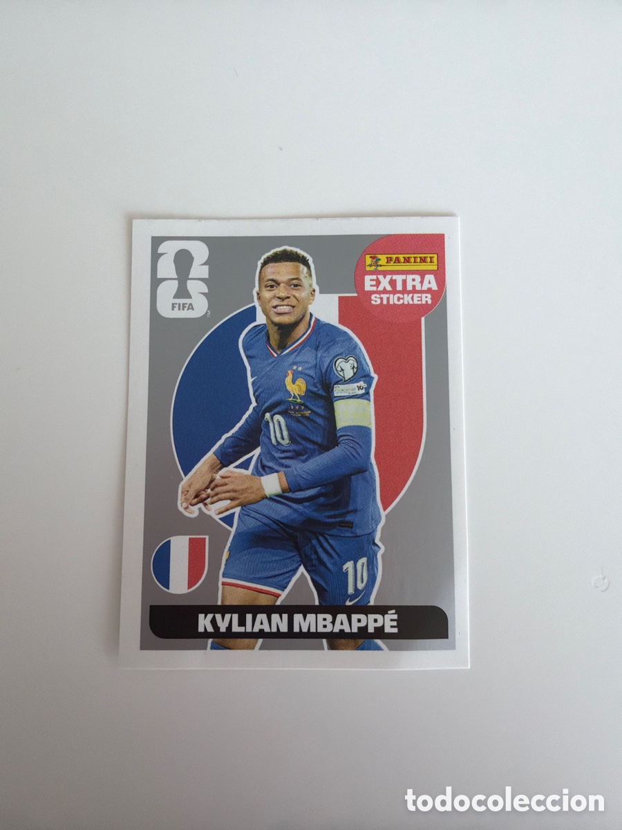 Figurine di Calcio: Extra sticker mundial 2026 world cup kylian Mbappe plata panini Francia