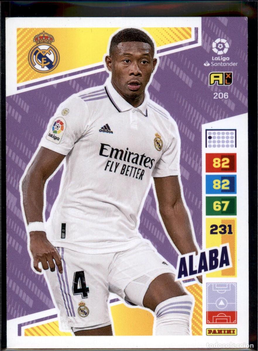 Cromos de f&uacute;tbol: Alaba N&ordm; 206 Real Madrid La Liga Santander Adrenalyn XL 2022 2023 Panini 22 23