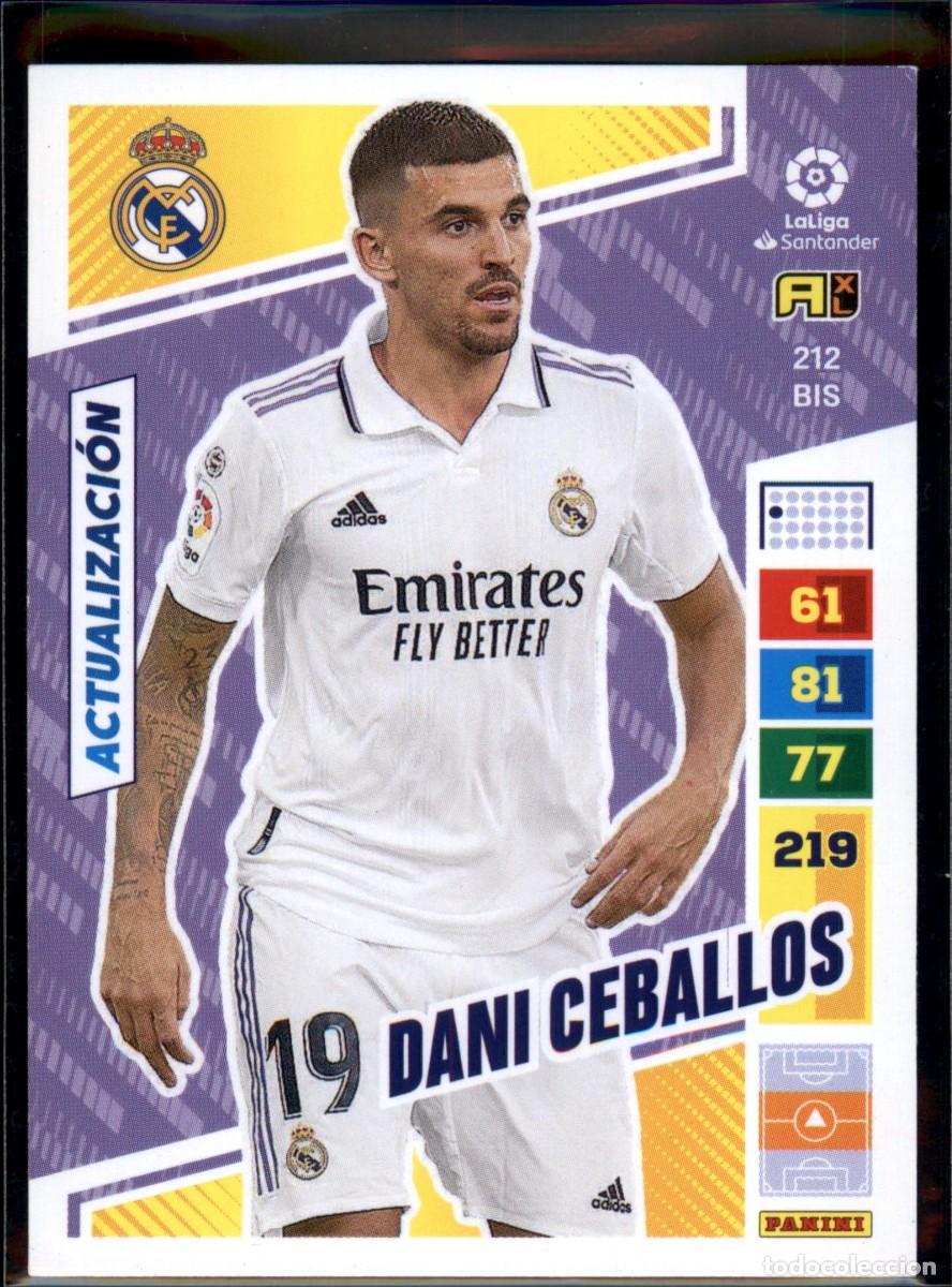 Cromos de f&uacute;tbol: Dani Ceballos Actualizaci&oacute;n N&ordm; 212 Bis Madrid Liga Santander Adrenalyn XL 2022 2023 Panini 22 23