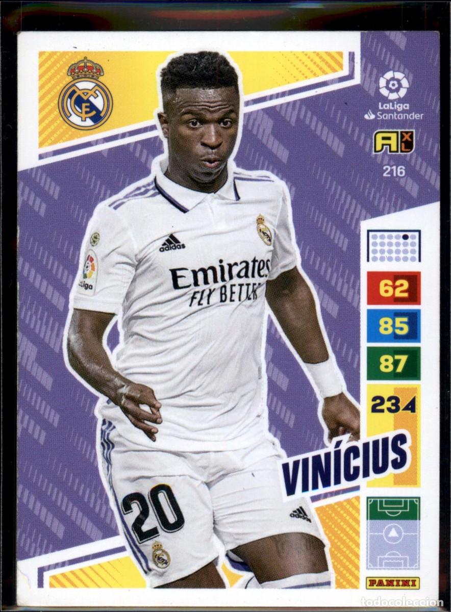 Cromos de f&uacute;tbol: Vin&iacute;cius Jr. N&ordm; 216 Madrid Liga Santander Adrenalyn XL 2022 2023 Panini 22 23