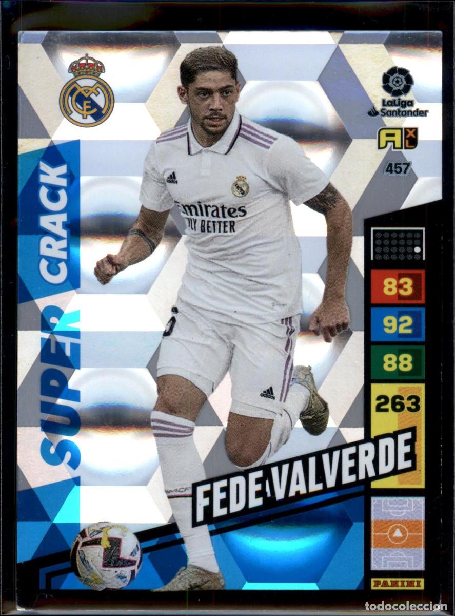 Cromos de f&uacute;tbol: Valverde Super Crack N&ordm; 457 Real Madrid Liga Santander Adrenalyn XL 2022 2023 Panini 22 23