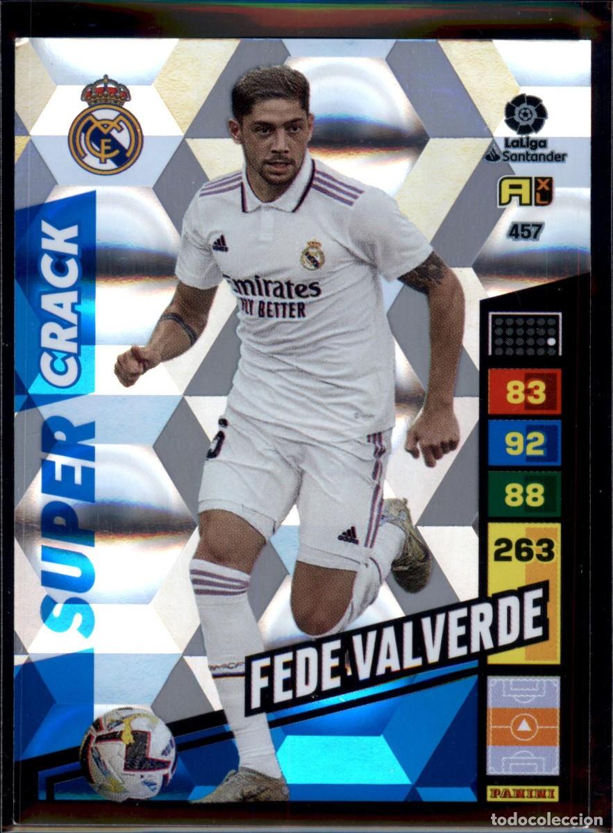 Cromos de f&uacute;tbol: Valverde Super Crack N&ordm; 457 Real Madrid Liga Santander Adrenalyn XL 2022 2023 Panini 22 23