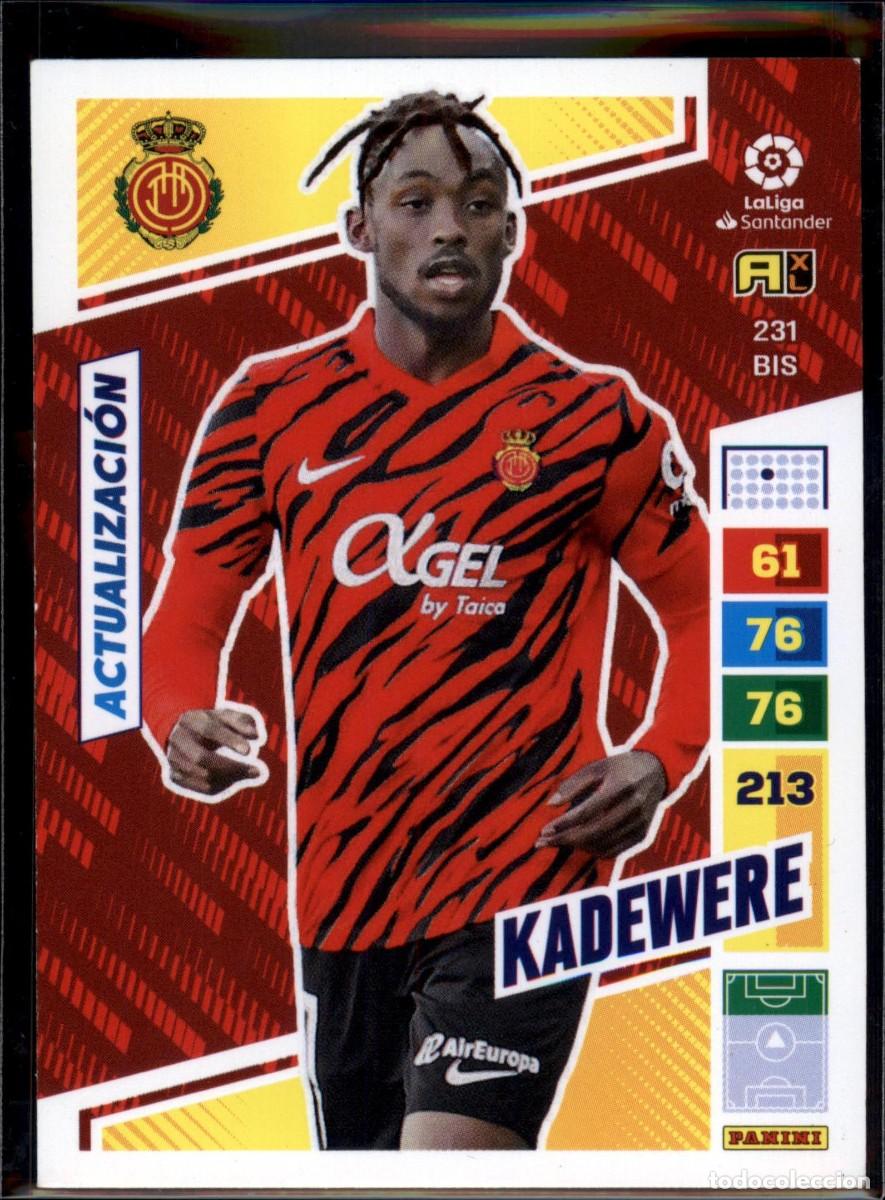 Cromos de f&uacute;tbol: Kadewere Actualizaci&oacute;n N&ordm; 231 Bis RCD Mallorca Liga Santander Adrenalyn XL 2022 2023 Panini 22 23