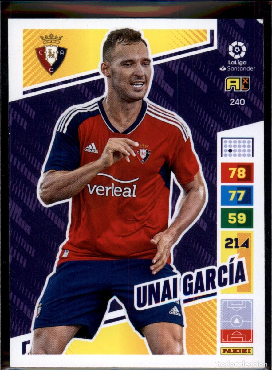 Cromos de f&uacute;tbol: Unai Garc&iacute;a N&ordm; 240 CA Osasuna La Liga Santander Adrenalyn XL 2022 2023 Panini 22 23