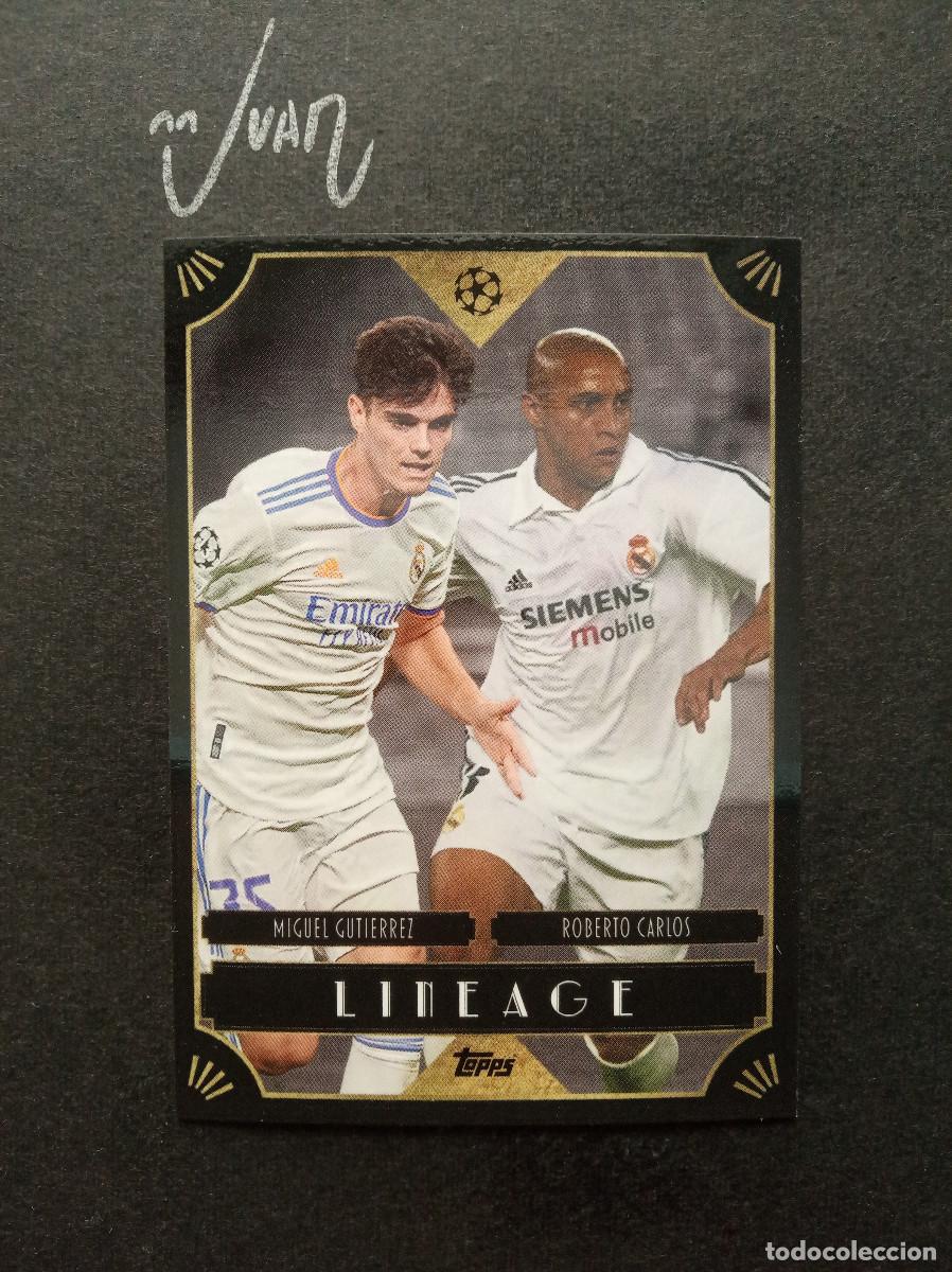 Figurine di Calcio: LINEAGE MIGUEL GUTIERREZ & ROBERTO CARLOS REAL MADRID ⚽ TOPPS &reg; DECO UEFA CHAMPIONS 2021 2022 21 22