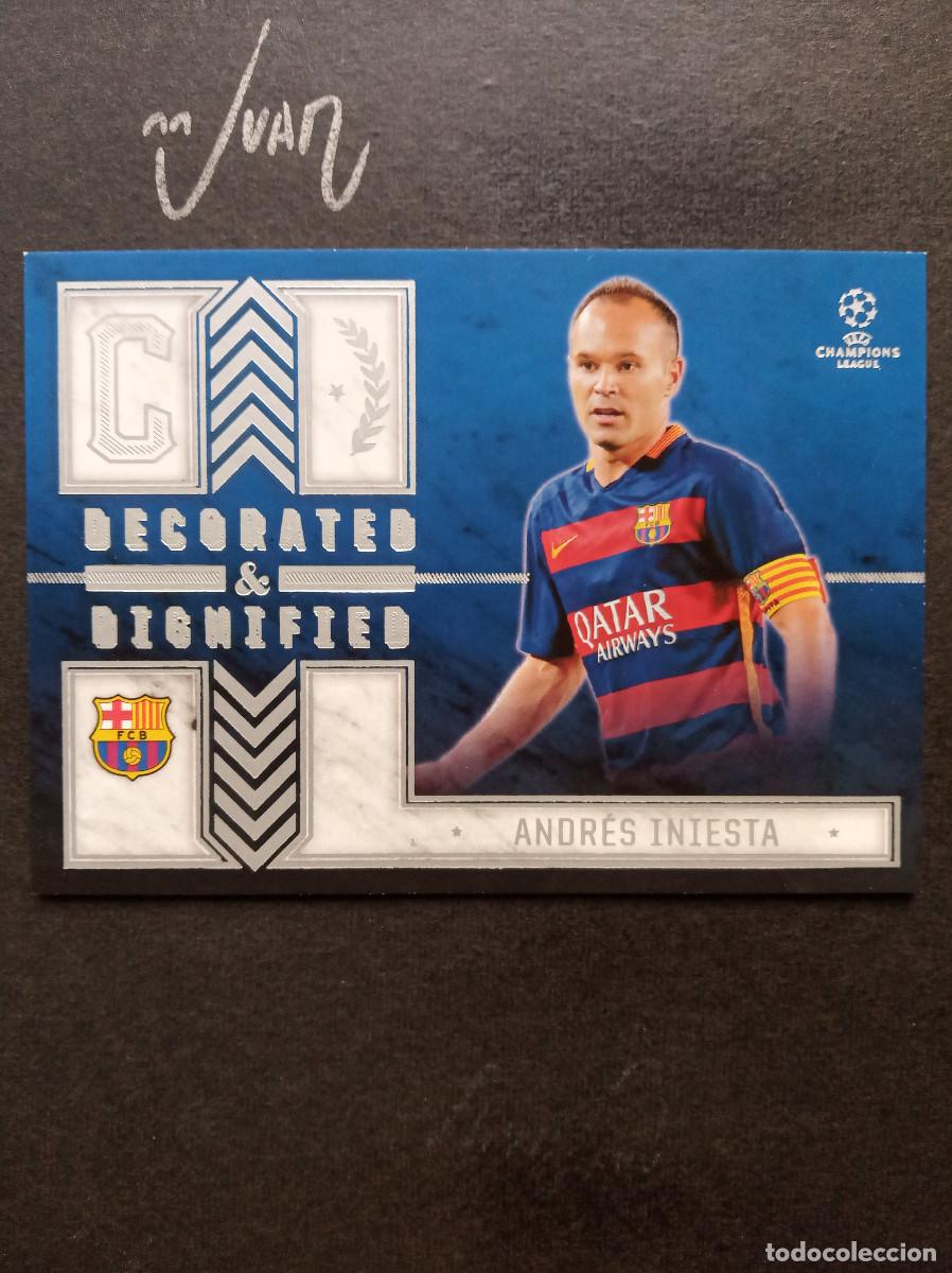 Football Stickers: DECORATED & DIGNIFIED INIESTA FC BARCELONA ESPA&Ntilde;A ⚽ TOPPS &reg; SHOWCASE CHAMPIONS 2015 2016 15 16 NUEVO