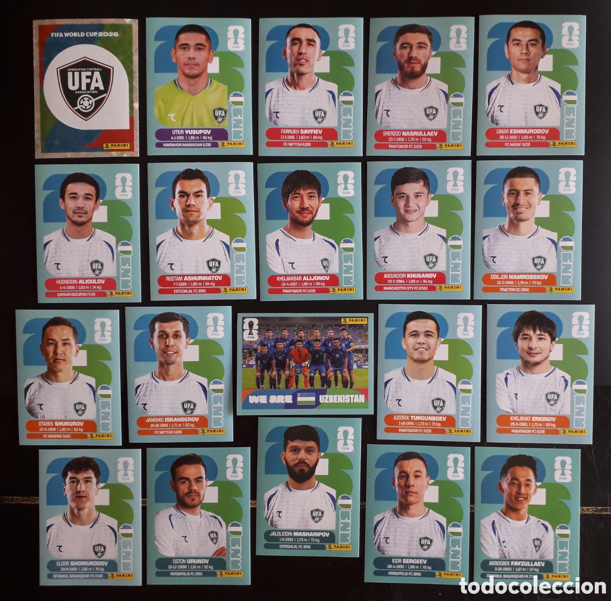 Cromos de f&uacute;tbol: 20 CROMOS UZBEKIST&Aacute;N, EQUIPO COMPLETO MUNDIAL F&Uacute;TBOL 2026 FIFA WORLD CUP PANINI SIN PEGAR