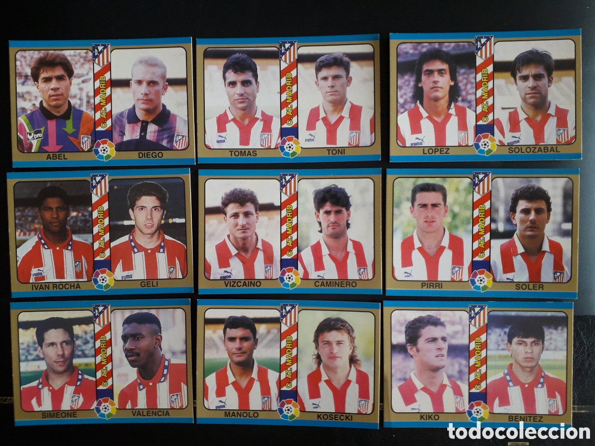 Cromos de f&uacute;tbol: 9 CROMOS AT DE MADRID F&Uacute;TBOL TOTAL MUNDICROMO MC 94 95 1995 EQUIPO COMPLETO PEDIDO M&Iacute;NIMO 3&euro;
