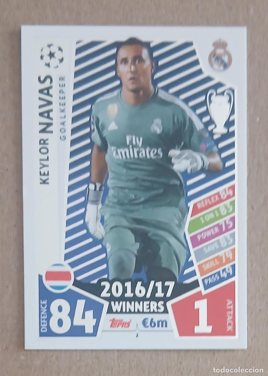Football Stickers: CROMO n&ordm; 2 KEYLOR NAVAS REAL MADRID TOPPS MATCH ATTAX CHAMPIONS LEAGUE 2017-2018. Nuevo.