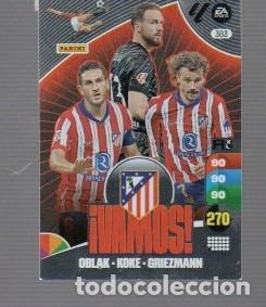 Cromos de f&uacute;tbol: CROMO DE XL ADRENALYN DE PANINI DEL A&Ntilde;O 2024 / 25 DEL ALETIC MADRID DEL OBJAK KOKE GRIEZMANN N&ordm; 363