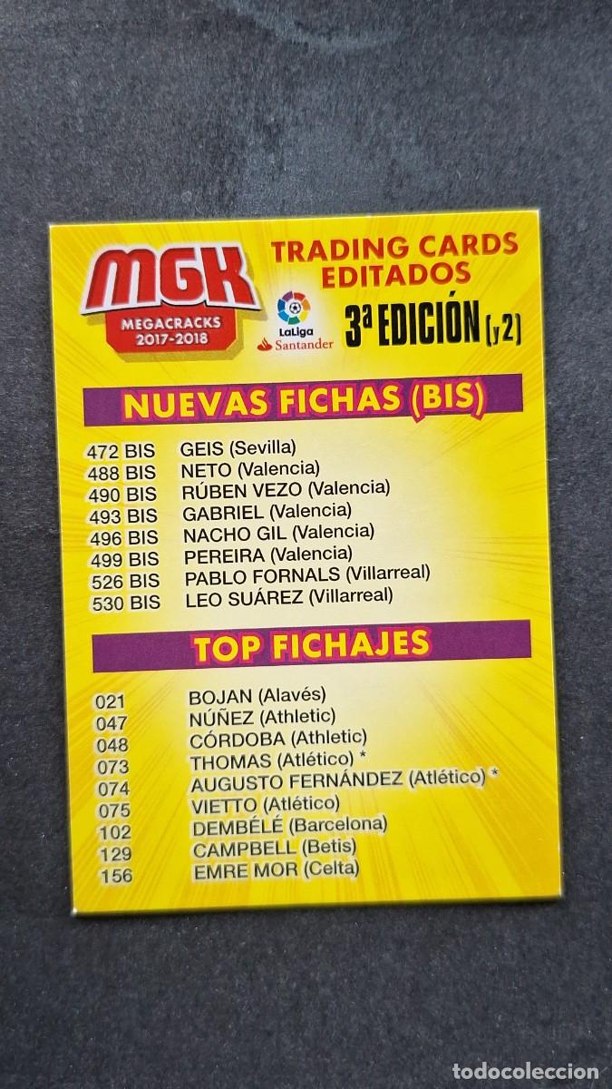 Cromos de f&uacute;tbol: L1 INDICE 3&ordf; EDICION (Y 2) PANINI MEGACRACKS 2017 2018 17 18