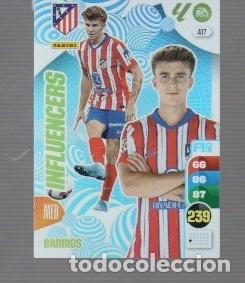 Cromos de f&uacute;tbol: CROMO DE XL ADRENALYN DE PANINI DEL A&Ntilde;O 2024 / 25 DEL ALETIC MADRID DEL INFLUENCERS BARRIOS N&ordm; 417