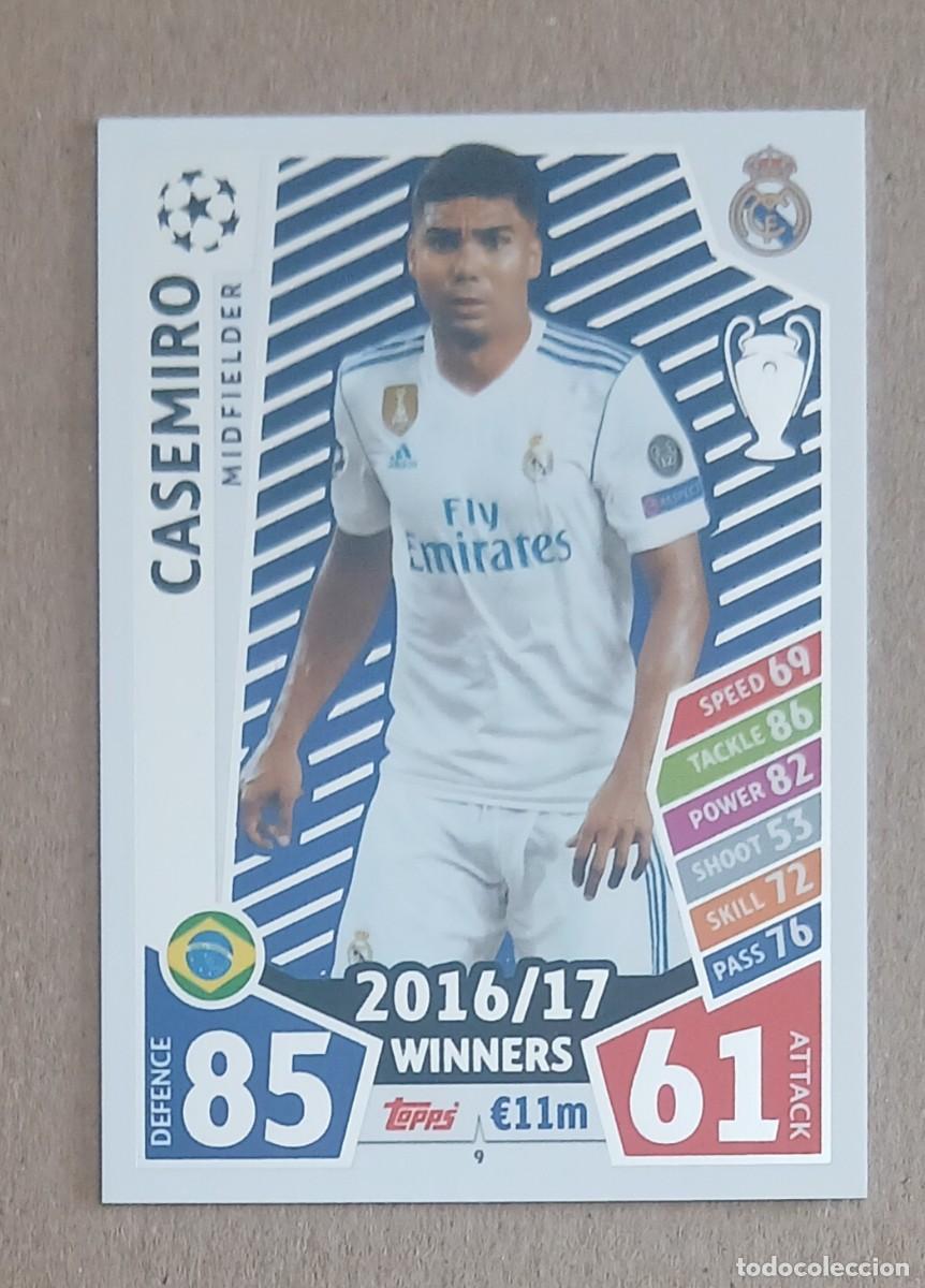 Cromos de f&uacute;tbol: CROMO n&ordm; 9 CASEMIRO REAL MADRID TOPPS MATCH ATTAX CHAMPIONS LEAGUE 2017-2018. Nuevo.