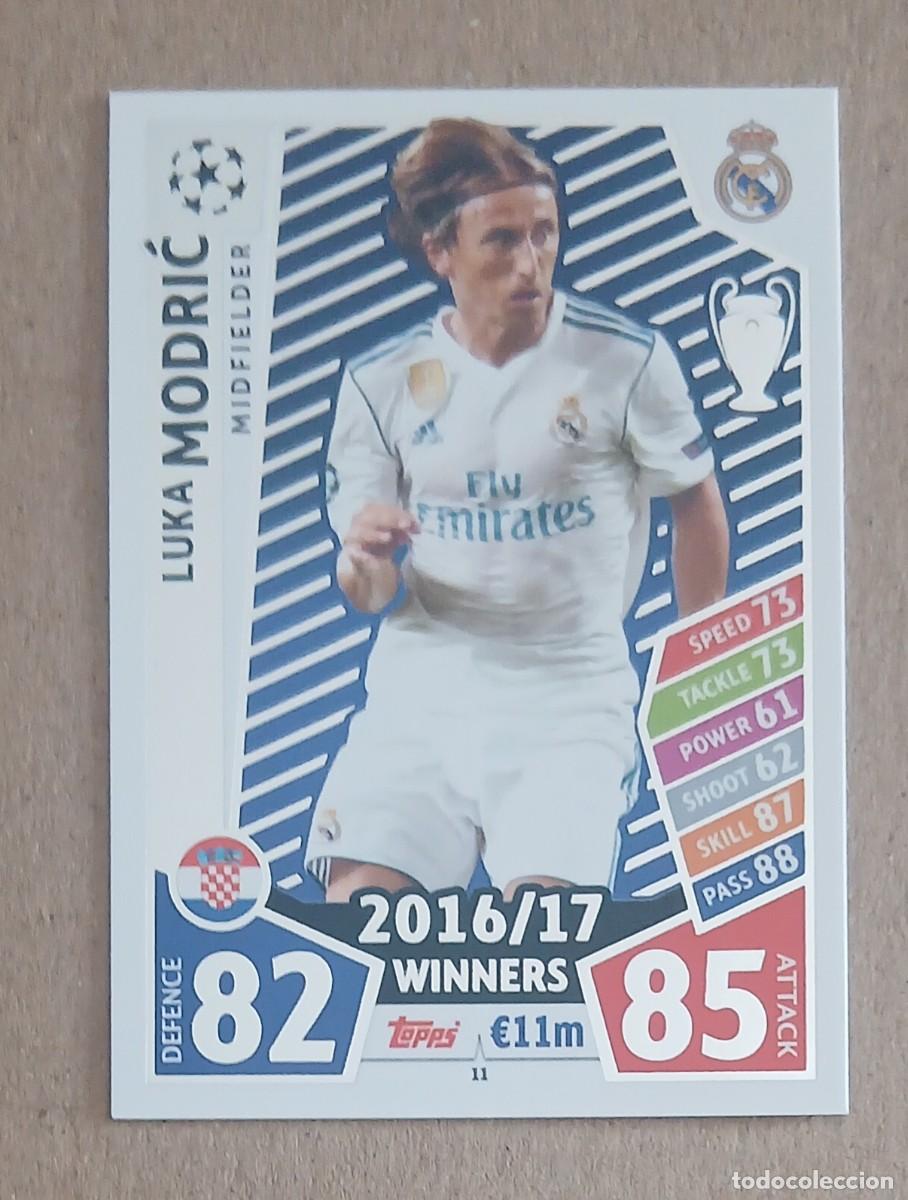 Cromos de f&uacute;tbol: CROMO n&ordm; 11 LUKA MODRIC REAL MADRID TOPPS MATCH ATTAX CHAMPIONS LEAGUE 2017-2018. Nuevo.