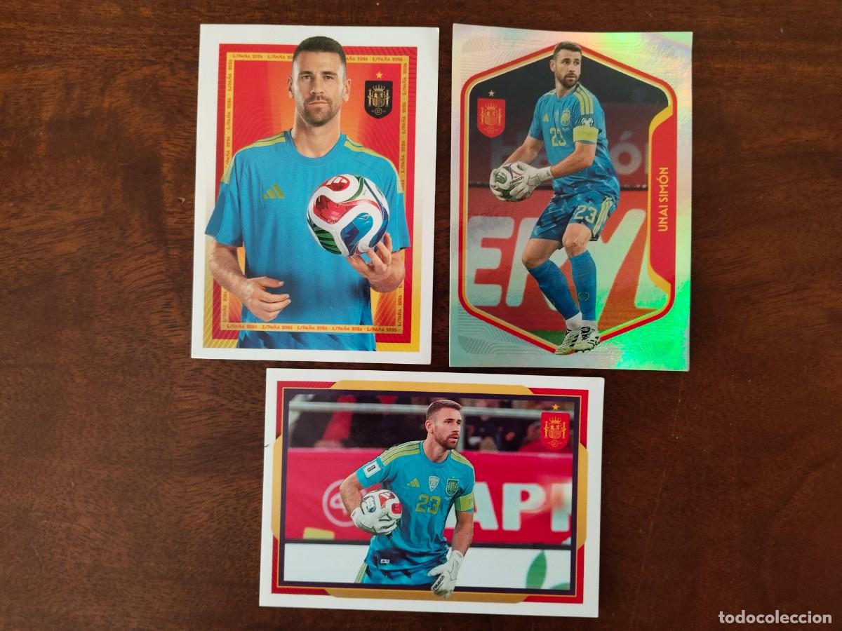 Cromos de f&uacute;tbol: 3 Cromos de Unai Sim&oacute;n. Mundial 2026. 6, 9 y 10.