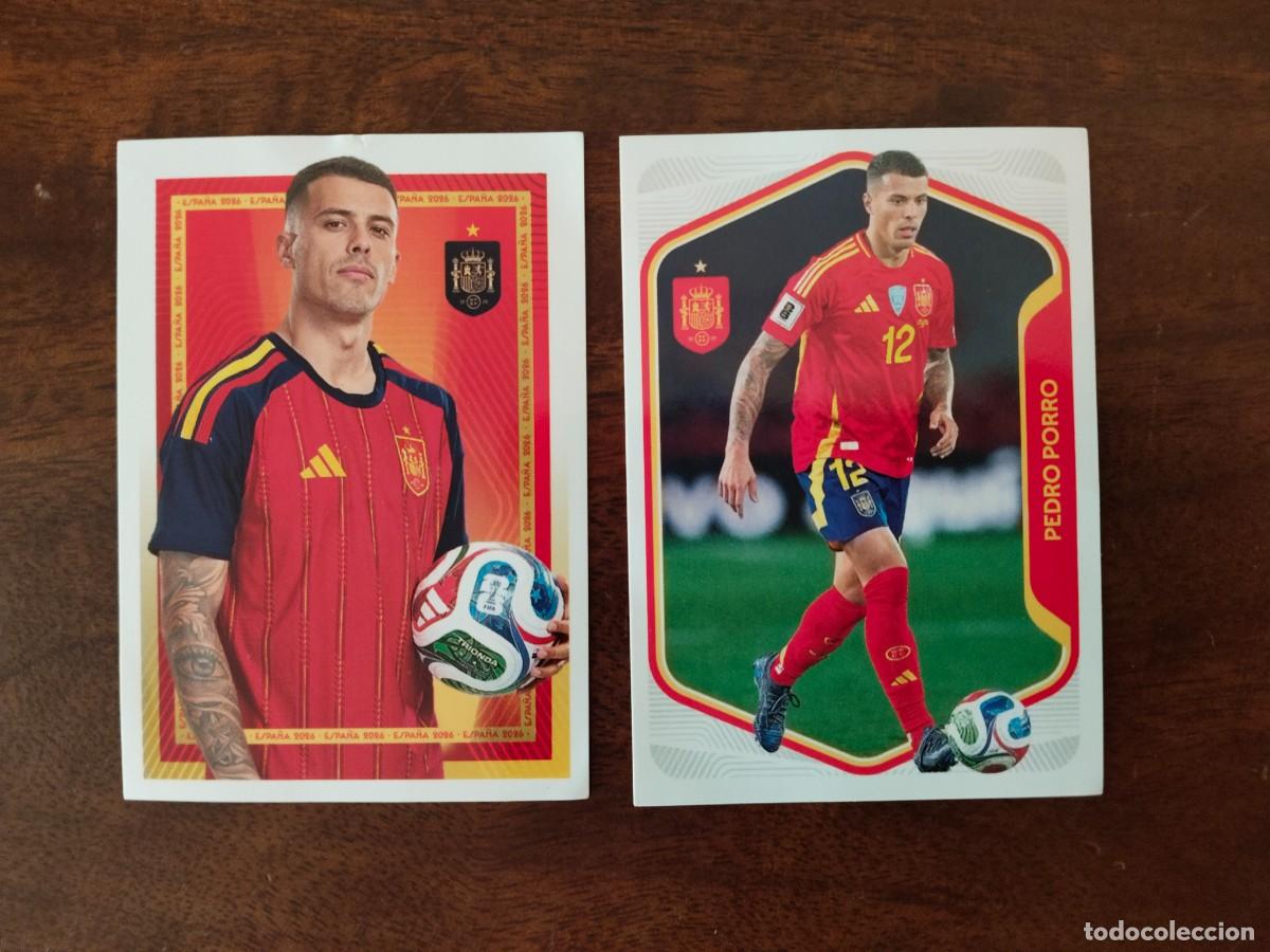 Cromos de f&uacute;tbol: 2 Cromos de Pedro Porro. Mundial 2026. 13 y 14.