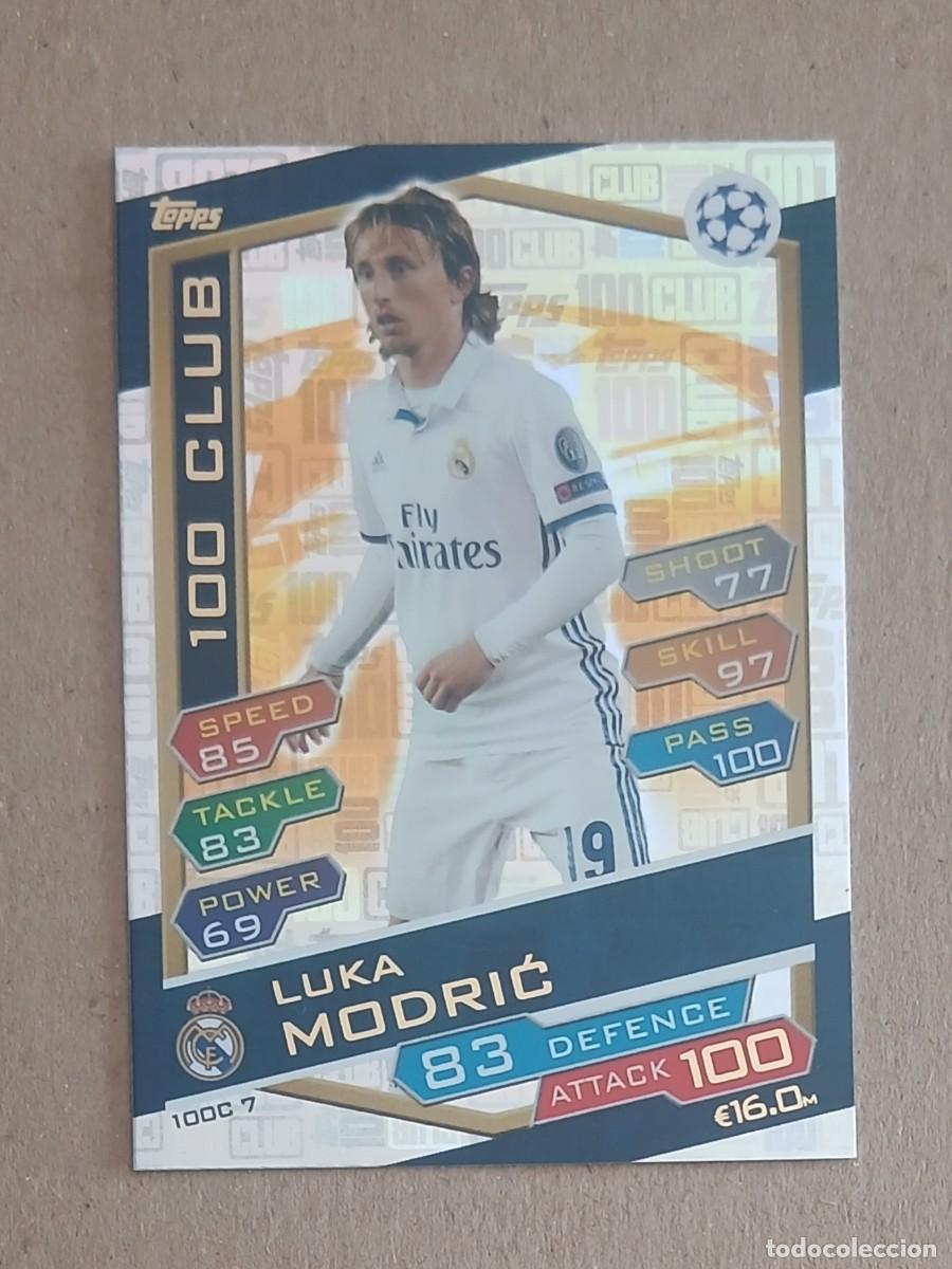 Cromos de f&uacute;tbol: CROMO 100C 7 LUKA MODRIC 100 CLUB TOPPS MATCH ATTAX CHAMPIONS LEAGUE 2016-2017. Nuevo.