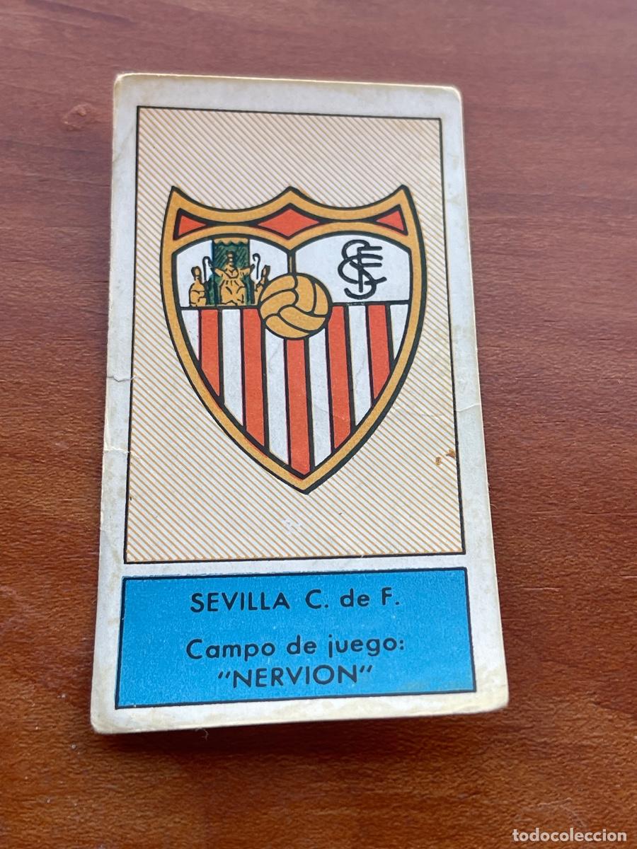 Cromos de f&uacute;tbol: ESCUDO SEVILLA Gr&aacute;ficas Bachende liga 1957 1958 sin pegar