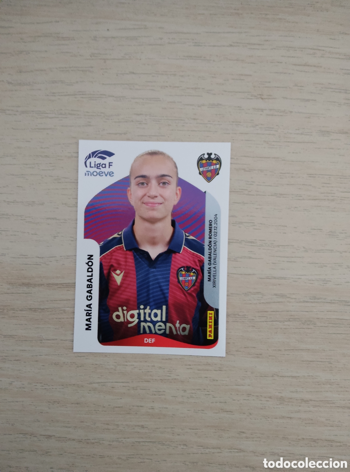 Fu&szlig;ball-Sticker: 231 MARIA GABALDON LEVANTE LIGA F 2025 2026