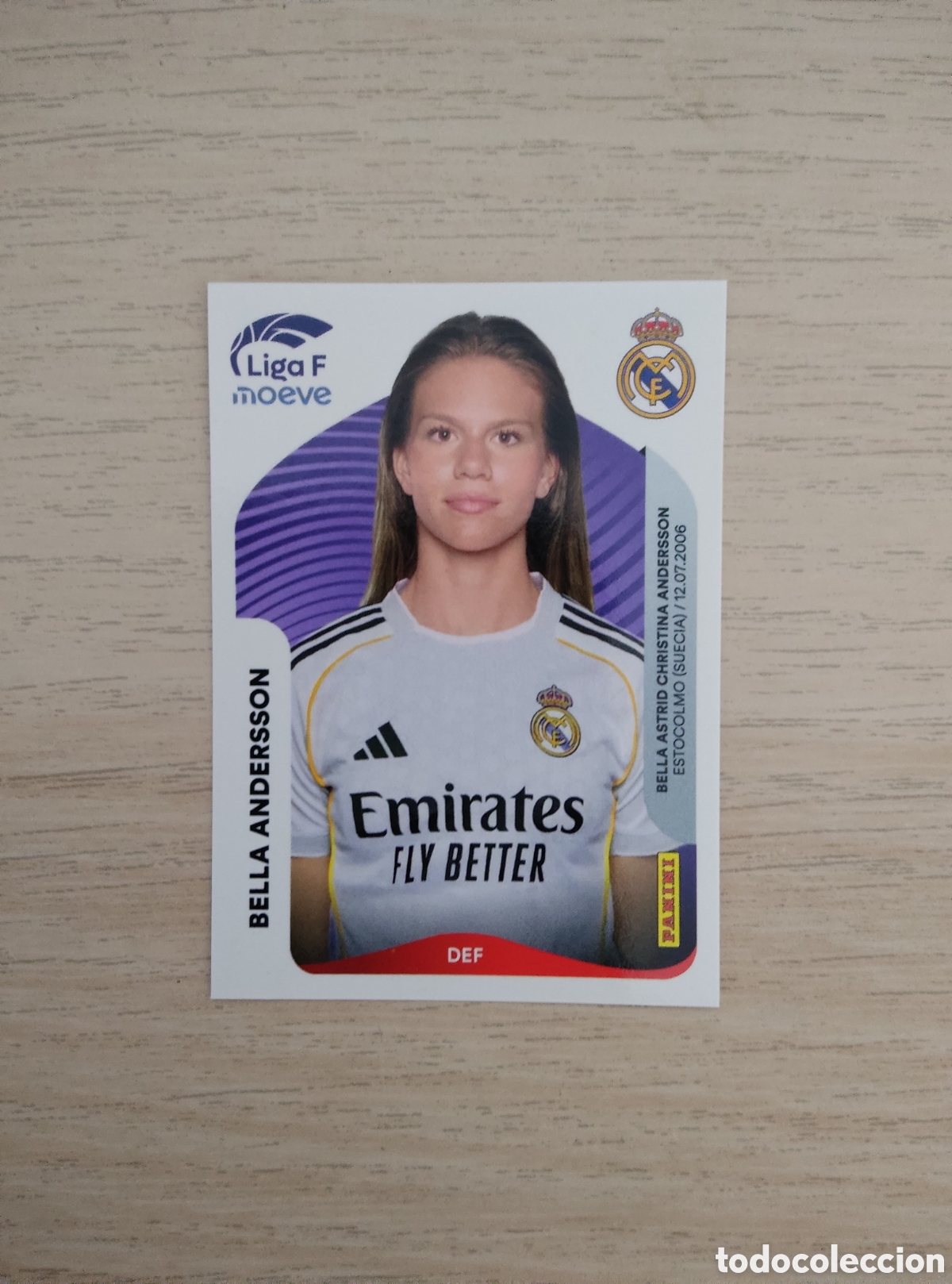 Cromos de f&uacute;tbol: 267 B BELLA ANDERSSON REAL MADRID LIGA F 2025 2026