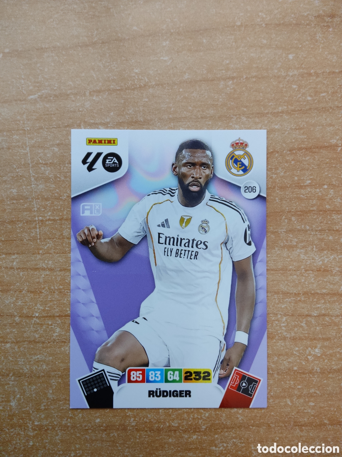 Cromos de f&uacute;tbol: 206 R&Uuml;DIGER REAL MADRID ADRENALYN XL LIGA 2025 2026