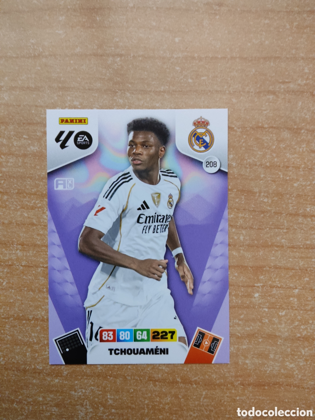 Cromos de f&uacute;tbol: 208 TCHOUAMENI REAL MADRID ADRENALYN XL LIGA 2025 2026