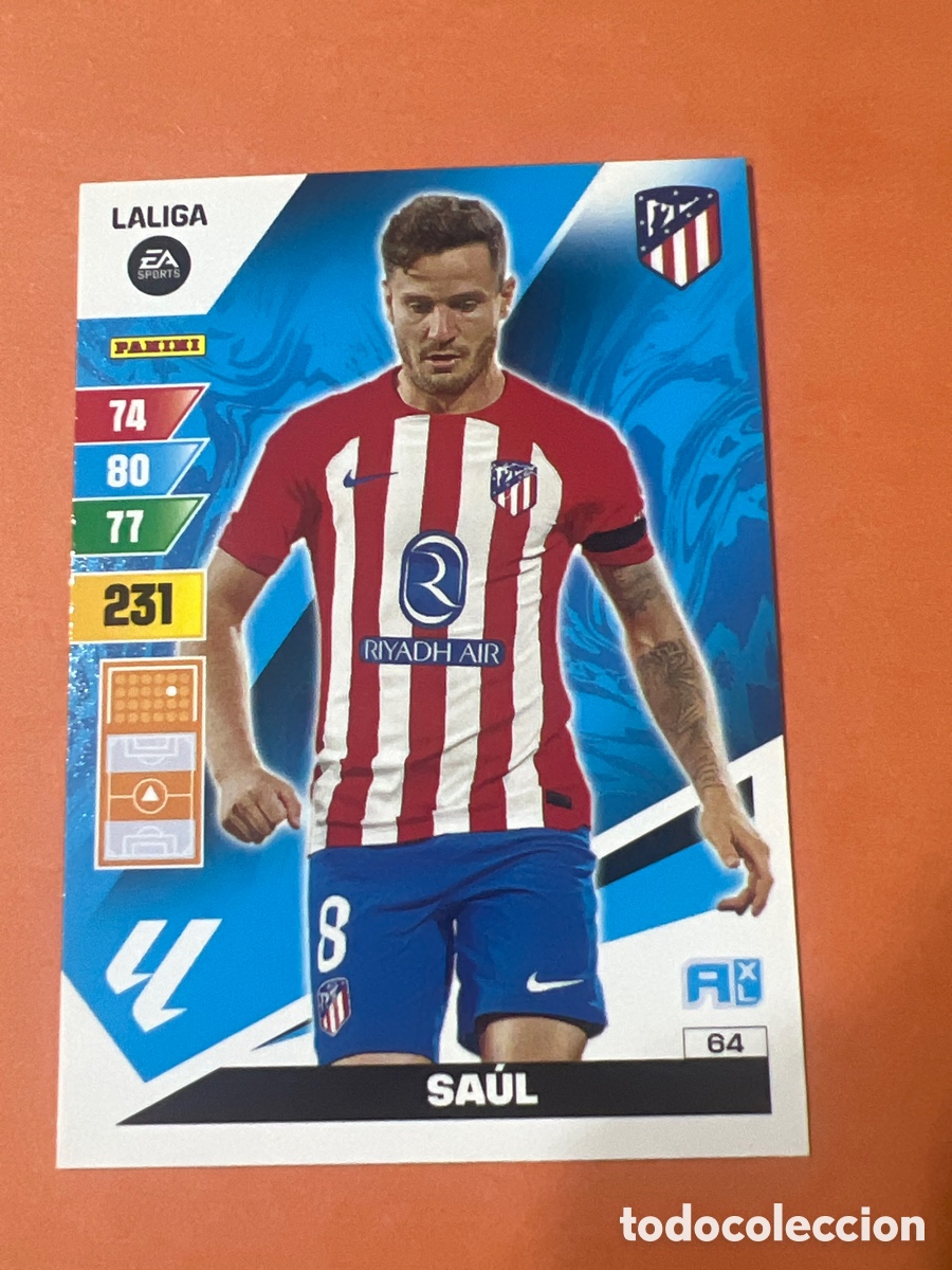 Cromos de f&uacute;tbol: E11. 64 SAUL ATLETICO DE MADRID FICHAS ALBUM ADRENALYN XL 2023 2024 23 24