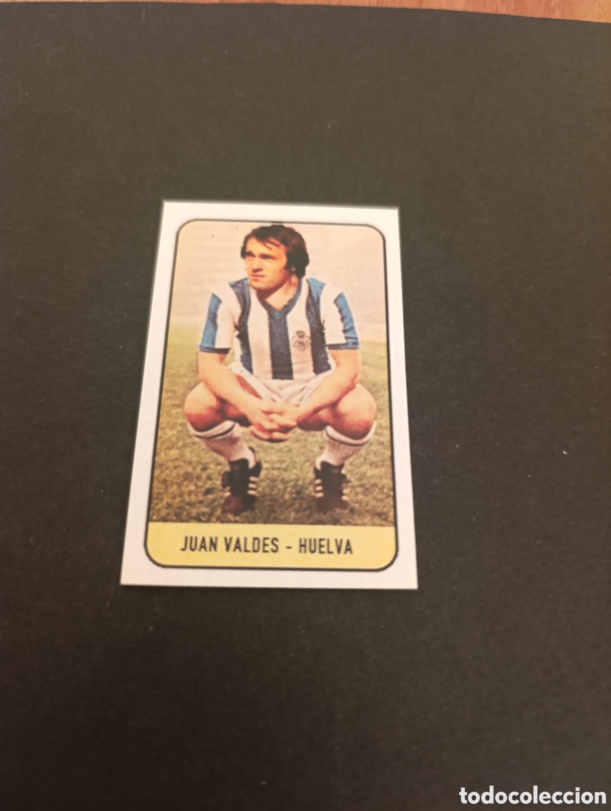 Cromos de f&uacute;tbol: Cromo Juan Vald&eacute;s Recreativo de Huelva Liga Este 78 79, ampliaci&oacute;n de la colecci&oacute;n.