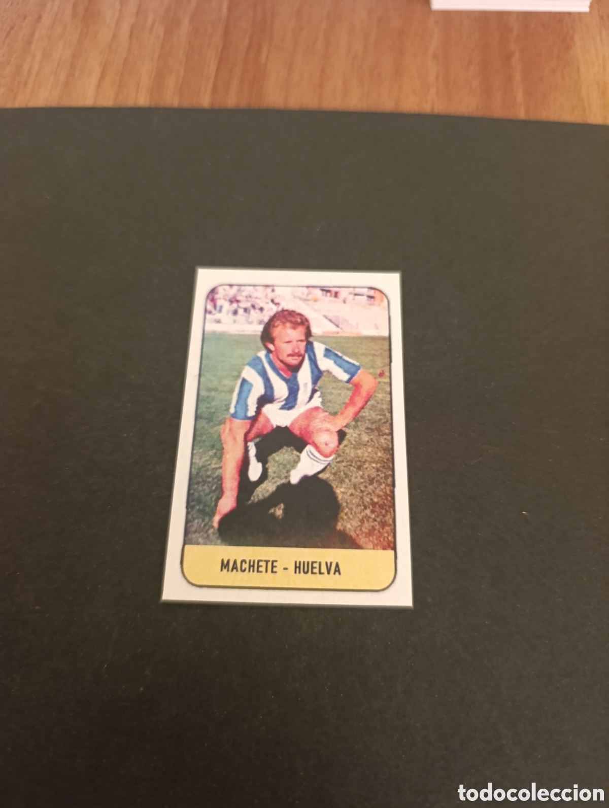Cromos de f&uacute;tbol: Cromo Machete Recreativo de Huelva Liga Este 78 79, ampliaci&oacute;n de la colecci&oacute;n.