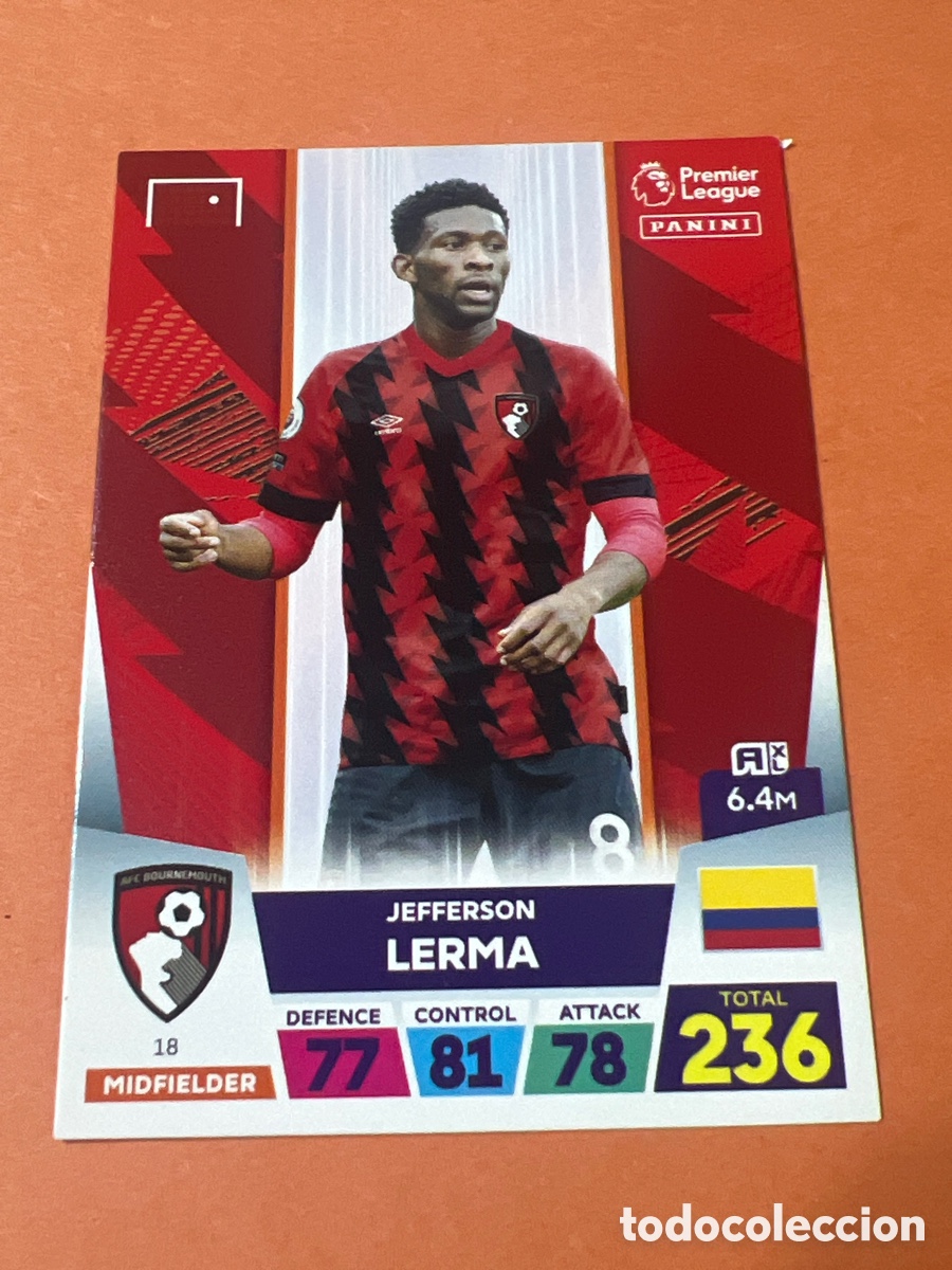 Cromos de f&uacute;tbol: E91. Adrenalyn XL Premier League 2022-23 &rsaquo; Jefferson Lerma AFC Bournemouth 18
