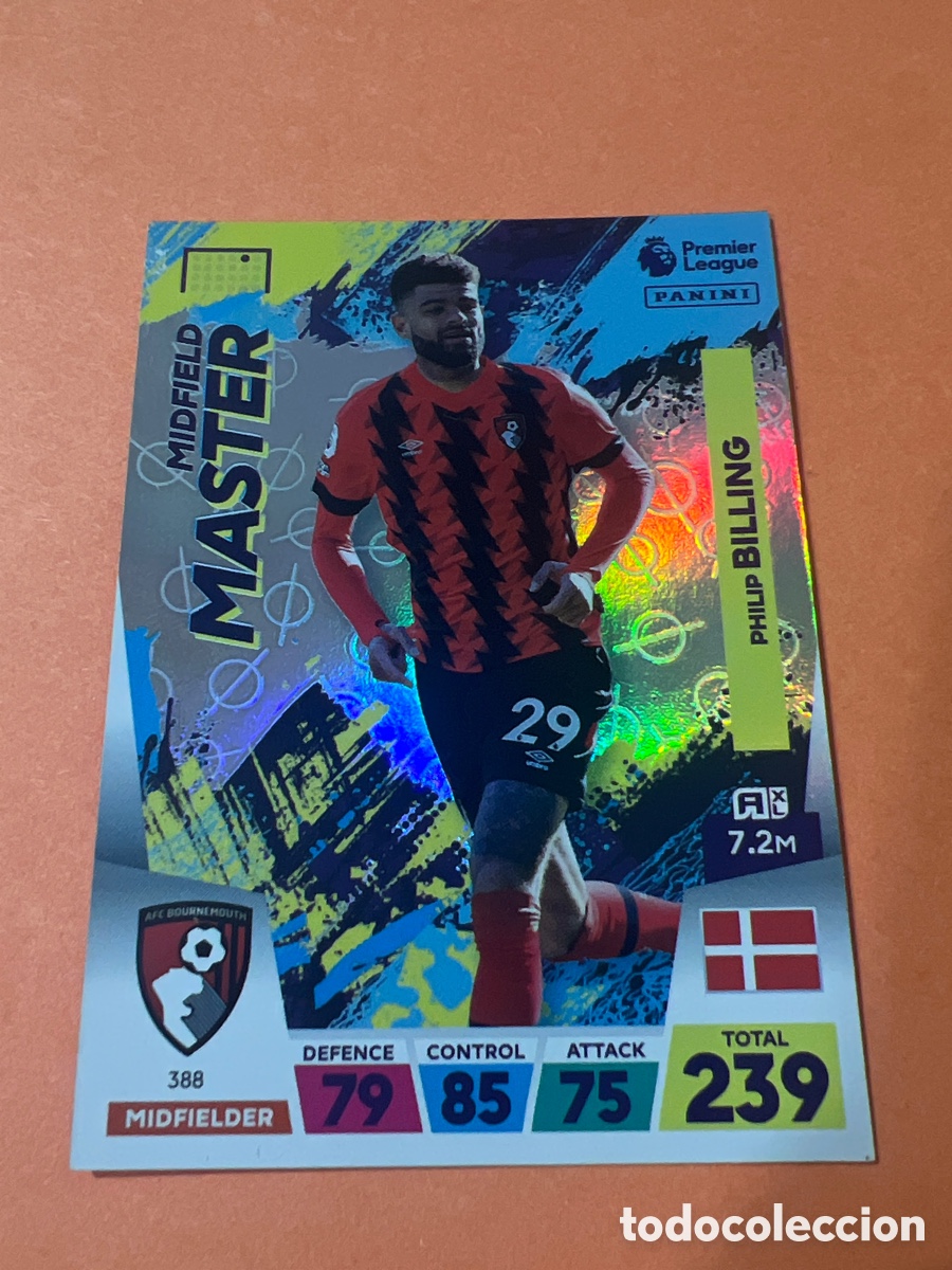 Cromos de f&uacute;tbol: E96. 388 PHILIP BILLING A.F.C. BOURNEMOUTH MIDFIELD MASTER PANINI PREMIER LEAGUE ADRENALYN XL 2023