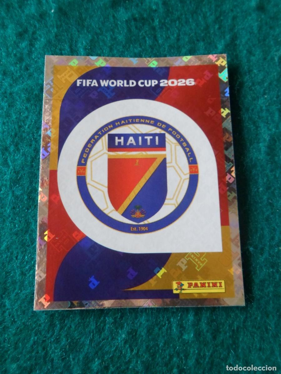 Cromos de f&uacute;tbol: CROMO FIFA WORLD CUP 2026. PANINI. LOGO HAITI. HAI 1