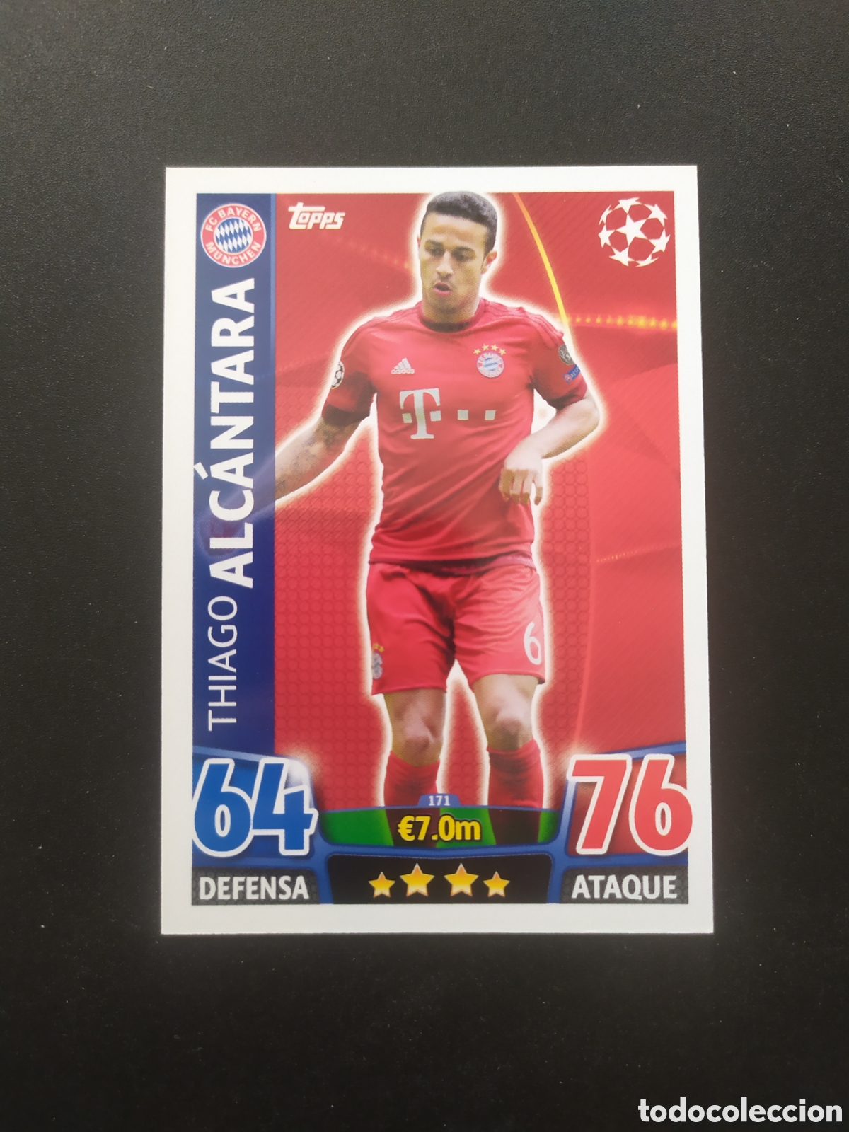 Cromos de f&uacute;tbol: UEFA Champions match attax topps 2015 2016 15 16 Thiago Alc&aacute;ntara n&deg; 171 Bayern Munich