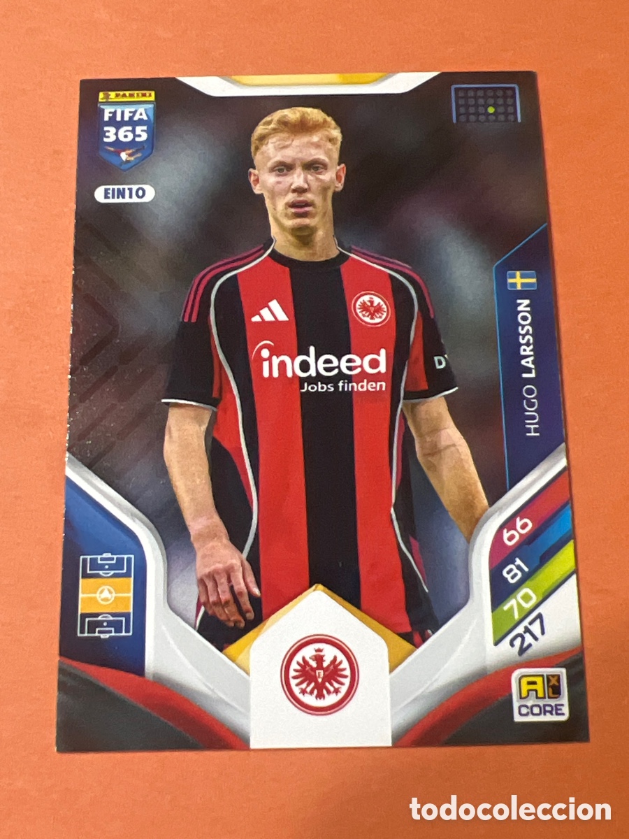 Cromos de f&uacute;tbol: E177. N&ordm; EIN10 Hugo Larsson Eintracht Frankfurt Adrenalyn XL FIFA 365 2026