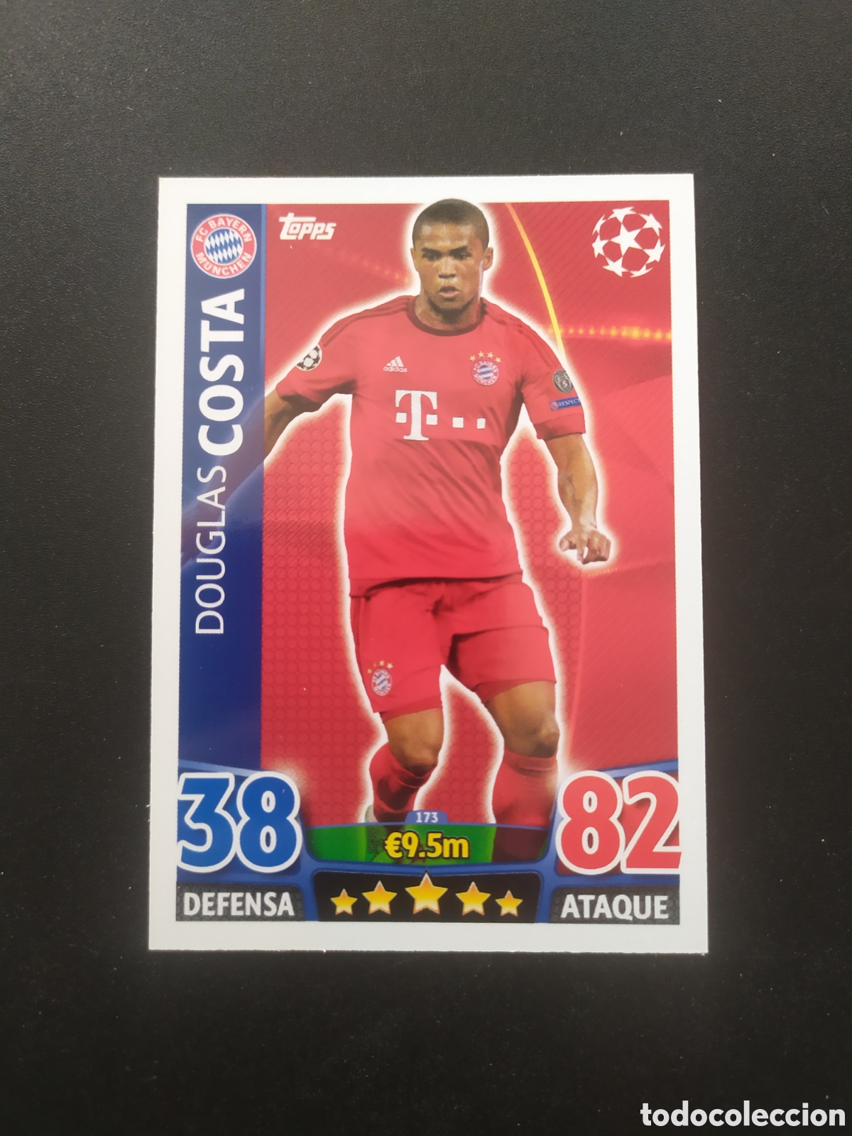 Cromos de f&uacute;tbol: UEFA Champions match attax topps 2015 2016 15 16 Douglas Costa n&deg; 173 Bayern Munich