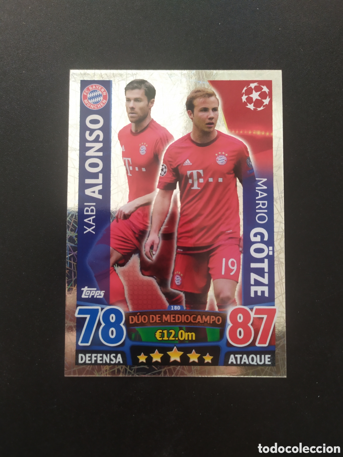Cromos de f&uacute;tbol: UEFA Champions match attax topps 2015 2016 15 16 Xabi Alonso Gotze n&deg; 180 Bayern Munich