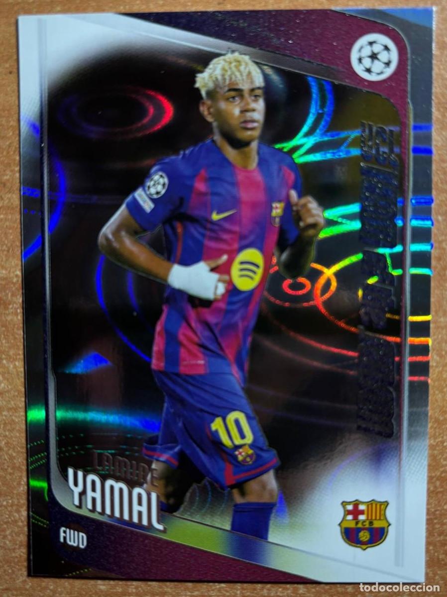 Cromos de f&uacute;tbol: TOPPS UCL 2026 LAMINE YAMAL (FC BARCELONA) PARALELA BRILLANTE ONDAS