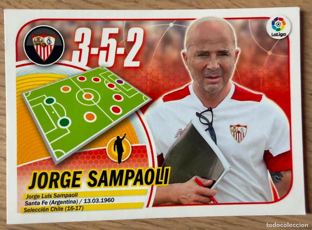 Cromos de f&uacute;tbol: 34 SAMPAOLI ENTRENADOR SEVILLA 16 17 2016 2017 SOLO LOGO LIGA SANTANDER COLECCIONES ESTE SIN PEGAR