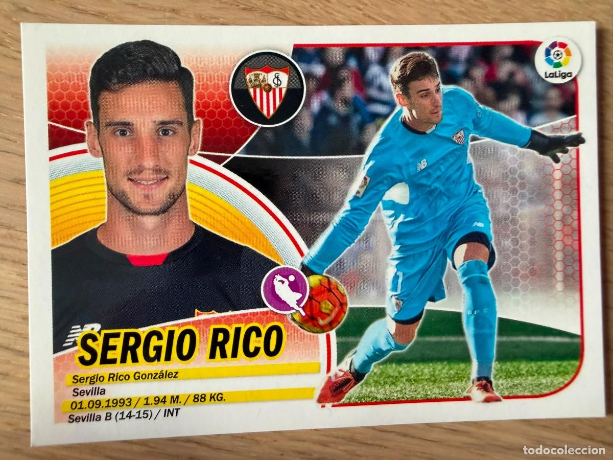 Cromos de f&uacute;tbol: 1 SERGIO RICO LOGO SOLO LIGA SEVILLA 16 17 2016 2017 LIGA SANTANDER COLECCIONES ESTE SIN PEGAR