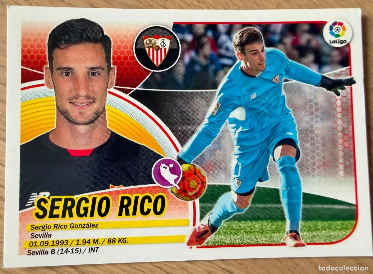 Cromos de f&uacute;tbol: 1 SERGIO RICO LOGO SOLO LIGA SEVILLA 16 17 2016 2017 LIGA SANTANDER COLECCIONES ESTE SIN PEGAR