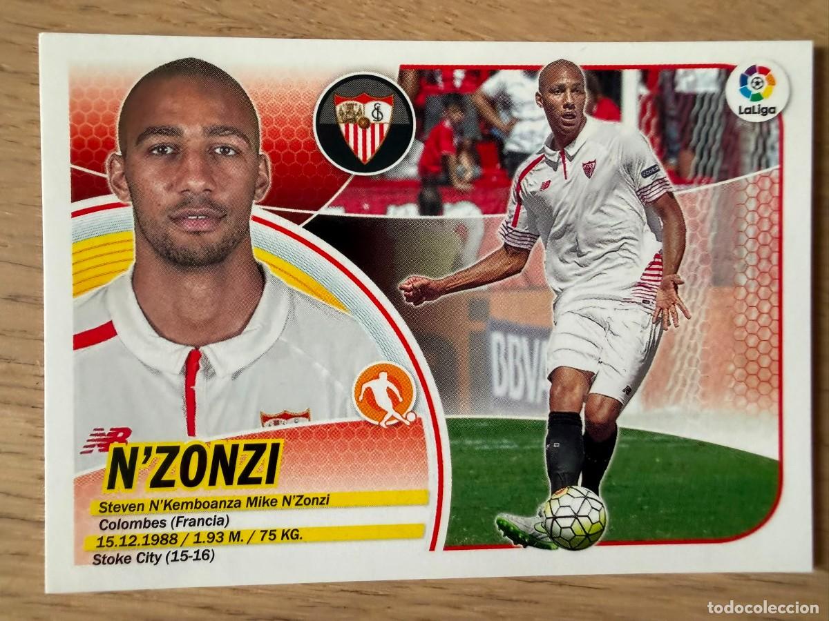 Figurine di Calcio: 9 N&acute;ZONZI SOLO LOGO LIGA SEVILLA 16 17 2016 2017 LIGA SANTANDER COLECCIONES ESTE SIN PEGAR STICKER